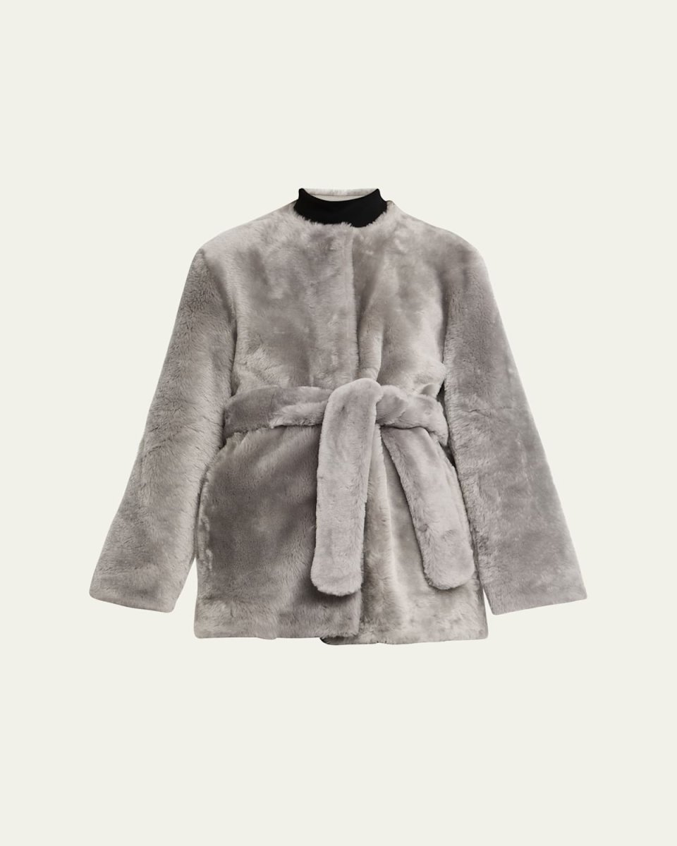 Plush Shearling Belted Coat